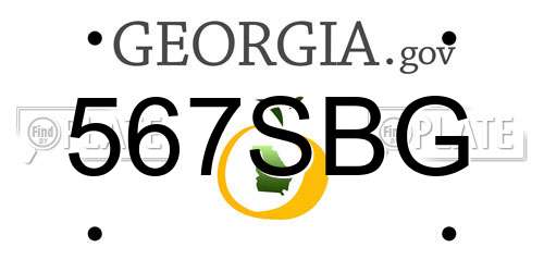 567SBG Georgia License Plate