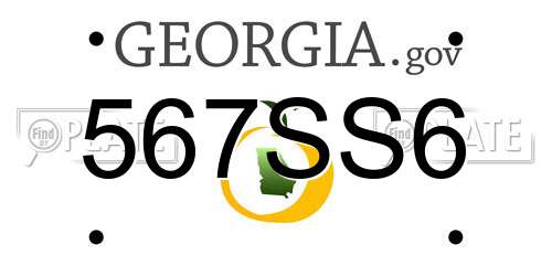 567SS6 Georgia License Plate