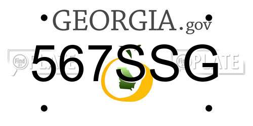 567SSG Georgia License Plate