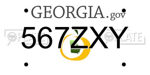567ZXY Georgia License Plate