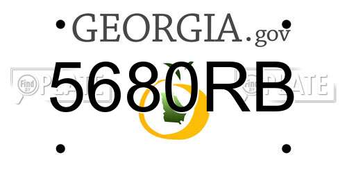 5680RB Georgia License Plate