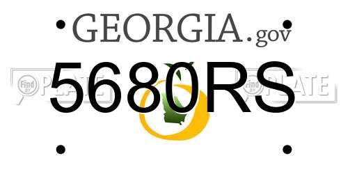 5680RS Georgia License Plate