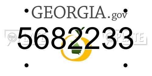 5682233 Georgia License Plate