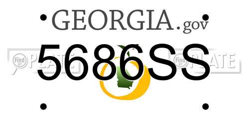5686SS Georgia License Plate