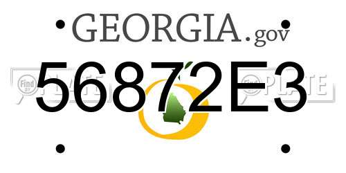 56872E3 Georgia License Plate