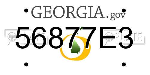 56877E3 Georgia License Plate