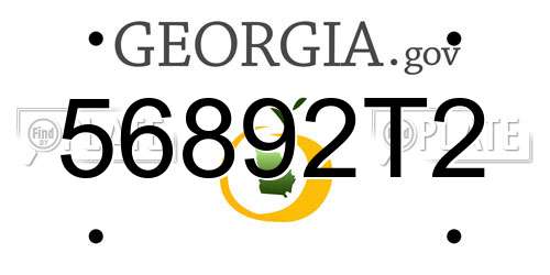 56892T2 Georgia License Plate