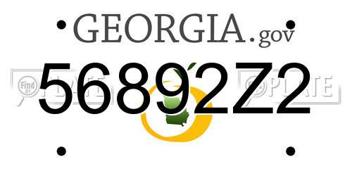 56892Z2 Georgia License Plate