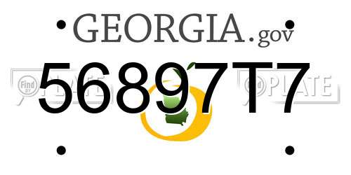 56897T7 Georgia License Plate
