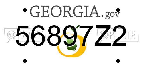 56897Z2 Georgia License Plate