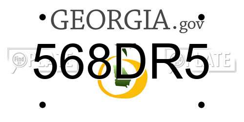 568DR5 Georgia License Plate