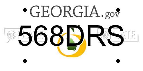 568DRS Georgia License Plate