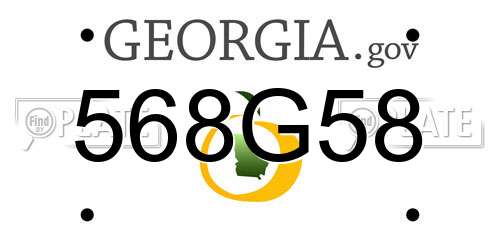 568G58 Georgia License Plate