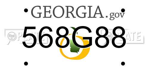 568G88 Georgia License Plate