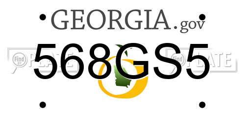 568GS5 Georgia License Plate