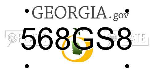 568GS8 Georgia License Plate