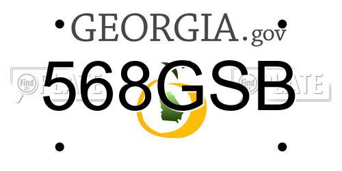 568GSB Georgia License Plate