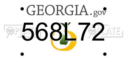 568L72 Georgia License Plate