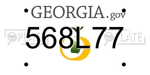 568L77 Georgia License Plate