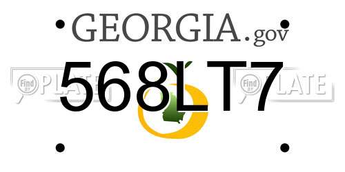 568LT7 Georgia License Plate
