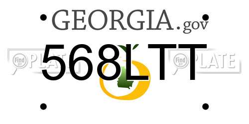 568LTT Georgia License Plate