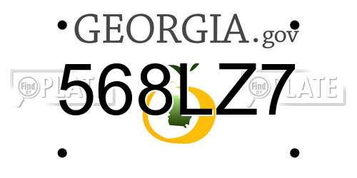 568LZ7 Georgia License Plate