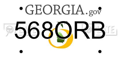 568ORB Georgia License Plate