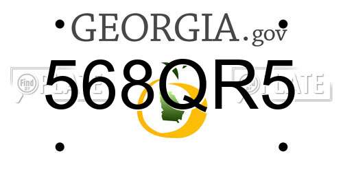 568QR5 Georgia License Plate