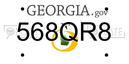 568QR8 Georgia License Plate