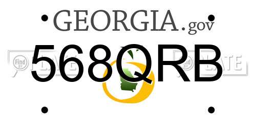 568QRB Georgia License Plate