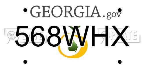 568WHX Georgia License Plate