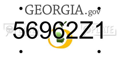 56962Z1 Georgia License Plate