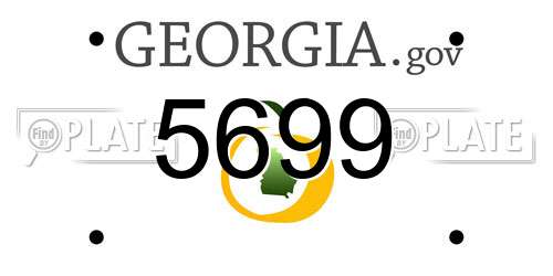 5699 Georgia License Plate