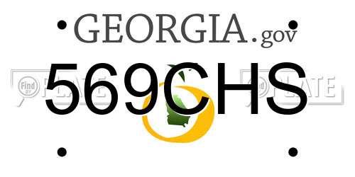 569CHS Georgia License Plate