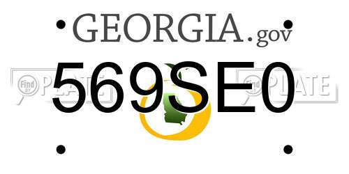 569SE0 Georgia License Plate