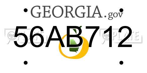 56AB712 Georgia License Plate