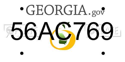 56AC769 Georgia License Plate