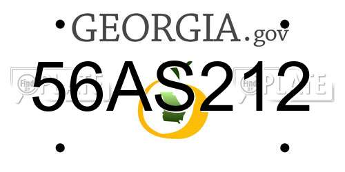 56AS212 Georgia License Plate