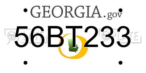 56BT233 Georgia License Plate