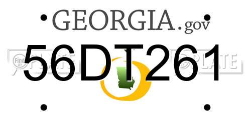 56DT261 Georgia License Plate