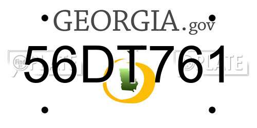 56DT761 Georgia License Plate