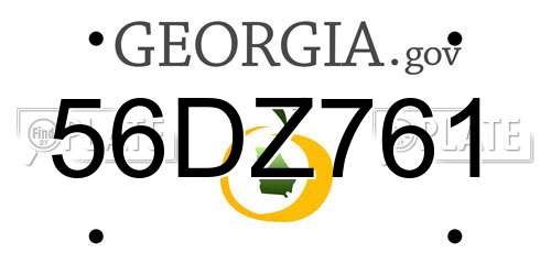 56DZ761 Georgia License Plate