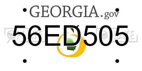 56ED505 Georgia License Plate