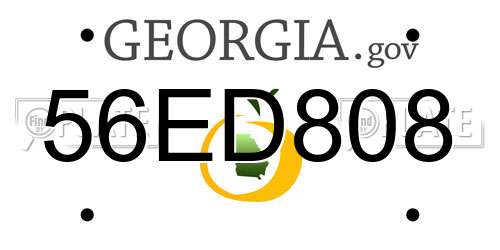56ED808 Georgia License Plate