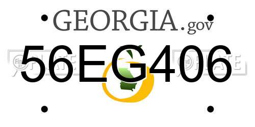 56EG406 Georgia License Plate