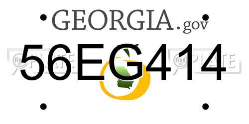 56EG414 Georgia License Plate