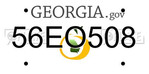 56EO508 Georgia License Plate