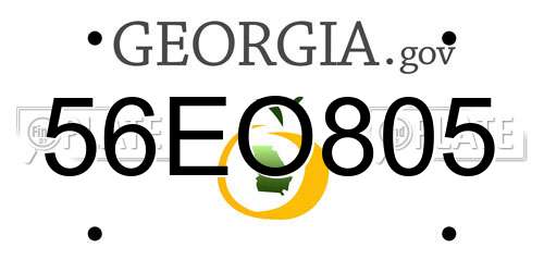 56EO805 Georgia License Plate