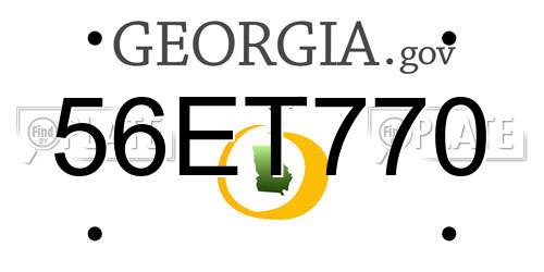 56ET770 Georgia License Plate