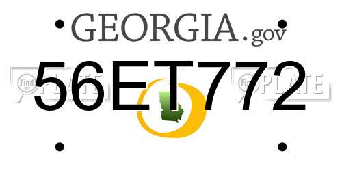 56ET772 Georgia License Plate
